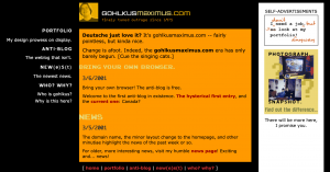 gohlkusmaximus.com v. 1.0 c. March 2001.